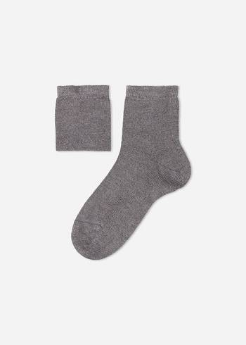 Kids' Calzedonia Cashmere Blend Short Socks Grey | IE3168SO