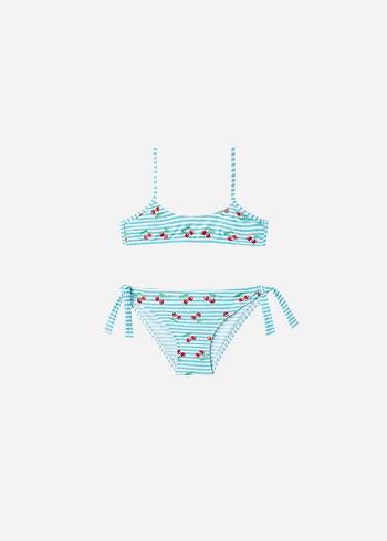 Kids' Calzedonia Cherry Two-Piece Ariel Swimsuits Blue | IE3037QZ