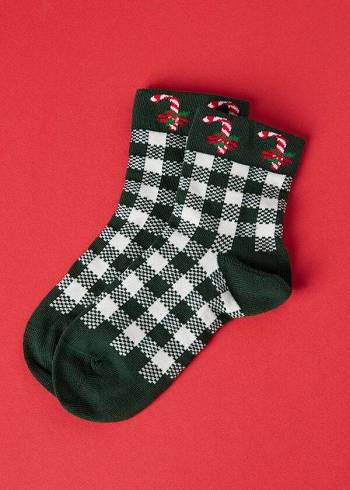 Kids' Calzedonia Christmas Series Short Socks Green | IE3171OR