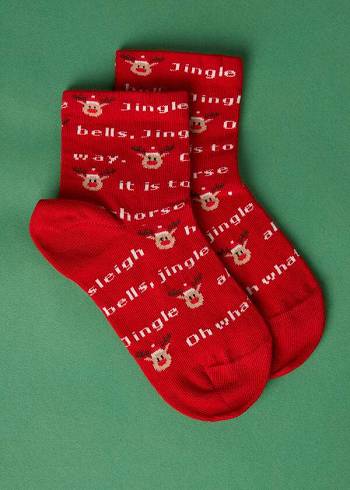 Kids' Calzedonia Christmas Series Short Socks Red | IE3172IS