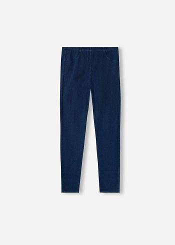 Kids' Calzedonia Denim jeggings Leggings Navy | IE3128IS