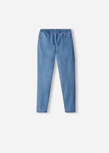 Kids' Calzedonia Denim jeggings Leggings Blue | IE3129UT