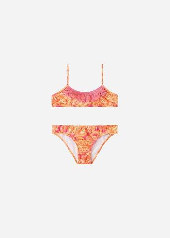 Kids' Calzedonia Paisley Two-Piece Jasmine Swimsuits Red | IE3048HK