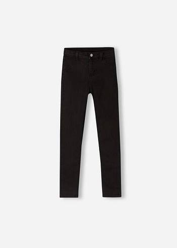 Kids' Calzedonia Soft Touch Denim Cropped Skinny Leggings Black / Blue | IE3141DN