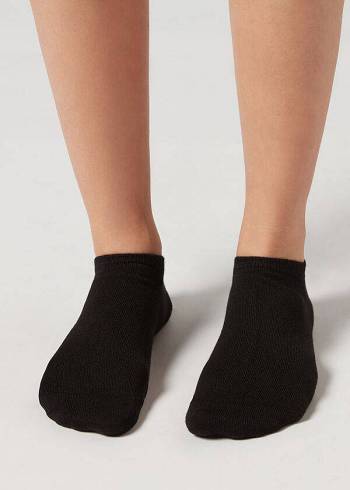 Men's Calzedonia Cashmere Blend No-show Socks Black | IE2881GL