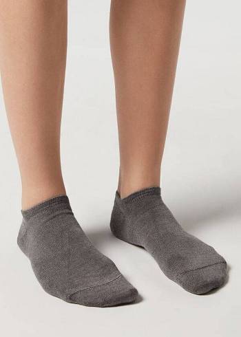 Men's Calzedonia Cashmere Blend No-show Socks Grey | IE2882FM