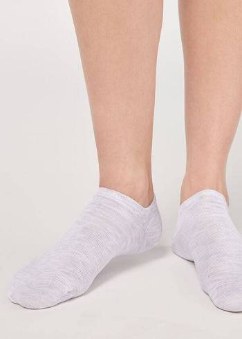 Men's Calzedonia Cotton No-show Socks Silver | IE2900CE