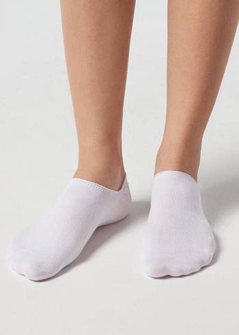 Men's Calzedonia Cotton rosa No-show Socks White | IE2891TV