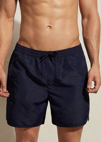 Men's Calzedonia Formentera Eco Mesh Swim Trunks Blue | IE2925HK