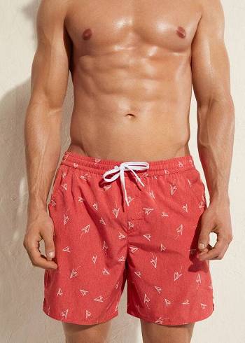 Men's Calzedonia Formentera Swim Trunks Red | IE2918TV