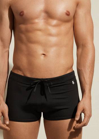 Men's Calzedonia Panama Swim Trunks Black | IE2923MA