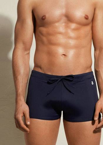 Men's Calzedonia Panama Swim Trunks Navy | IE2952GL