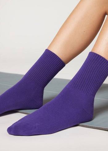 Men's Calzedonia Sport Crew Socks Purple | IE2797WY