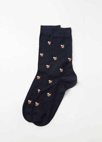 Men's Calzedonia Summer Print Crew Socks Navy | IE2874CE