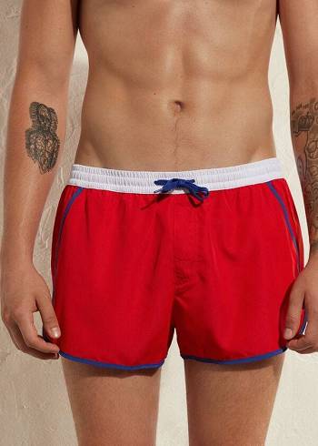 Men's Calzedonia Venice Beach Eco Swim Trunks Red | IE2914OR