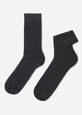 Men's Calzedonia Warm Cotton Crew Socks Navy | IE2826NB