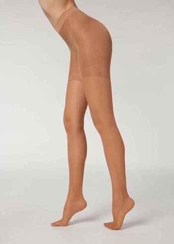 Women's Calzedonia 30 Denier Total Shaper Sheer Tights Beige / Brown | IE1189CE