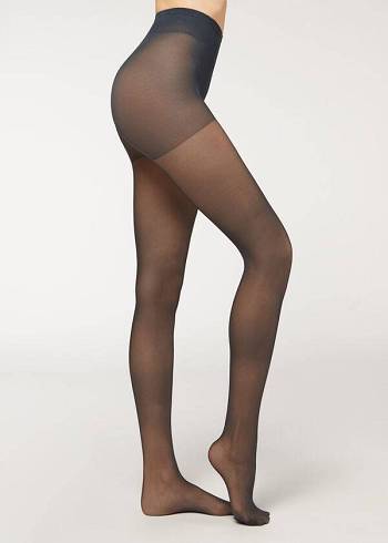 Women's Calzedonia 40 Denier Action Medium Sheer Tights Blue | IE1195WY