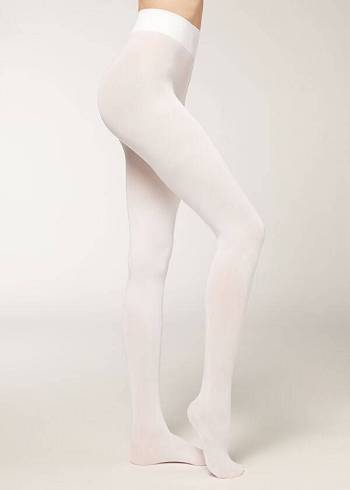 Women's Calzedonia 50 Denier Total Comfort Soft Touch Opaque Tights White | IE1024DN