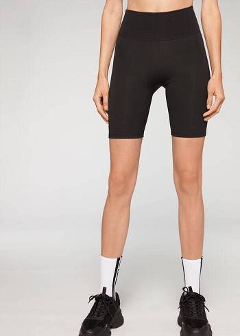 Women's Calzedonia Athletic Bike Leggings Black | IE2621JJ