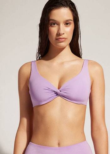 Women's Calzedonia Balconette Indonesia Eco Bikini Tops Purple | IE1670OR