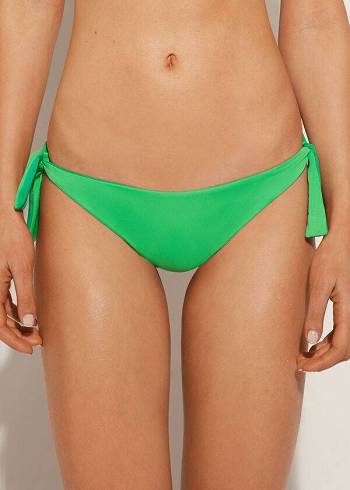 Women's Calzedonia Bow Brazilian Indonesia Eco Bikini Bottoms Green | IE1300EX