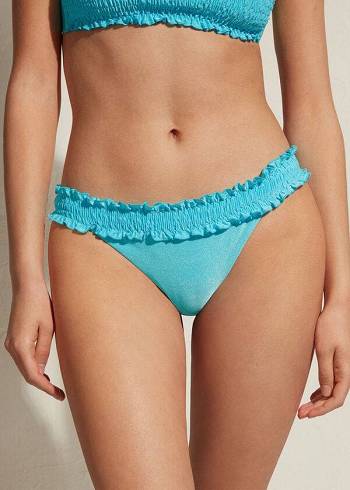 Women's Calzedonia Brazilian Formentera Bikini Bottoms Turquoise | IE1308AP