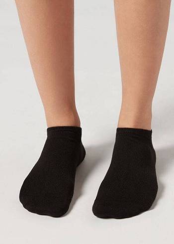 Women's Calzedonia Cashmere Blend No-show Socks Black | IE2266UT