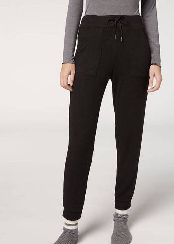 Women's Calzedonia Cashmere Blend Stretch Leggings Black | IE2622HK