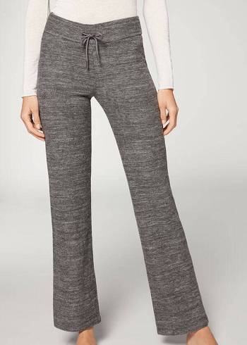 Women's Calzedonia Cashmere Straight Pants Grey | IE2718PQ