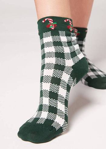 Women's Calzedonia Christmas Series Short Socks Green | IE2367AP