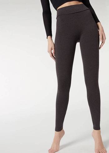 Women's Calzedonia Cotton Leggings Grey | IE2637WY