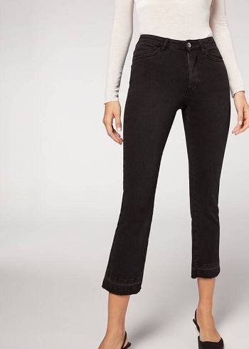 Women's Calzedonia Cropped Flare Jeans Grey | IE2562BC