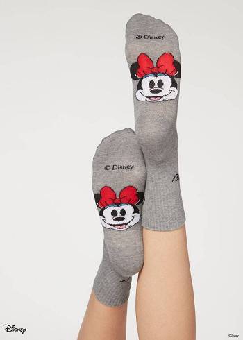 Women's Calzedonia Disney Patterned Short Socks Grey | IE2425TV