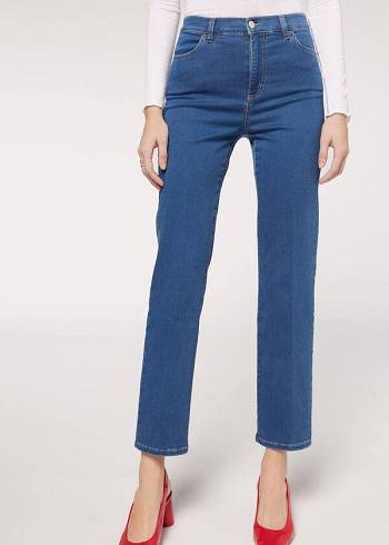 Women's Calzedonia Eco Comfort Jeans Blue | IE2569JJ