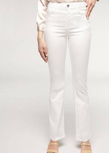 Women's Calzedonia Eco Light Flared Denim Jeans White | IE2574SO