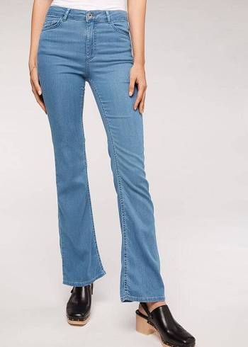 Women's Calzedonia Eco Light Flared Denim Jeans Blue | IE2576PQ