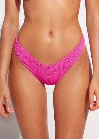 Women's Calzedonia High Cut V-shaped Brazilian Miami Bikini Bottoms Pink | IE1399BC