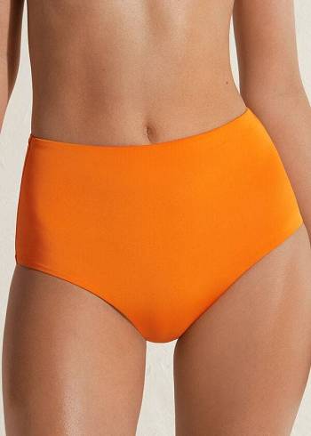 Women's Calzedonia High Shaper Waist Indonesia Eco Bikini Bottoms Orange | IE1406TV