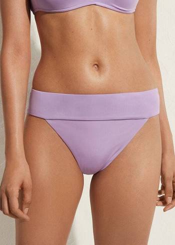 Women's Calzedonia High Waist Brazilian Indonesia Eco Bikini Bottoms Purple | IE1419KI