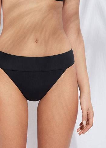 Women's Calzedonia High Waist Brazilian Indonesia Eco Bikini Bottoms Black | IE1420LH