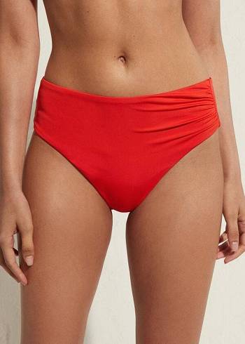 Women's Calzedonia High Waist Indonesia Eco Bikini Bottoms Red | IE1425BC