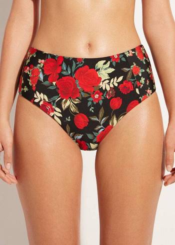 Women's Calzedonia High Waist Reversible Nizza Bikini Bottoms Pink | IE1437PQ