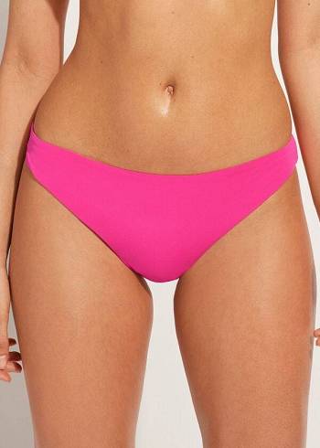 Women's Calzedonia Indonesia Eco Low rise Bikini Bottoms Pink | IE1475CE