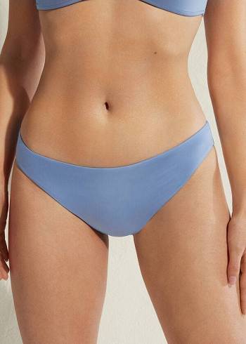 Women's Calzedonia Indonesia Eco rise Bikini Bottoms Blue | IE1478NB