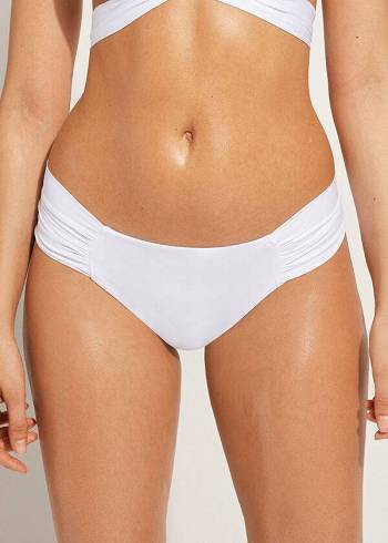 Women's Calzedonia Indonesia Eco rosa Bikini Bottoms White | IE1483RW