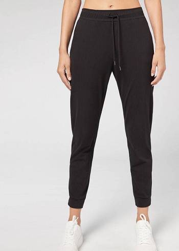 Women's Calzedonia Jogger in Ultra Light Supima Cotton Pants Black | IE2734ZG