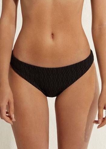 Women's Calzedonia Mykonos Bikini Bottoms Black | IE1506QZ