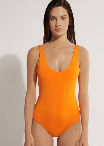 Women's Calzedonia One Piece Indonesia Eco Swimsuits Orange | IE2163IS