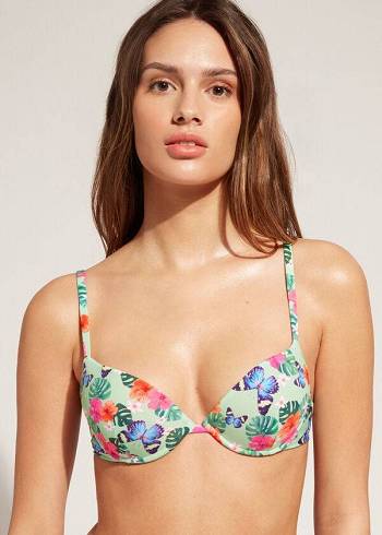 Women's Calzedonia Padded Push-Up Malibu Bikini Tops Multicolor | IE1862LH